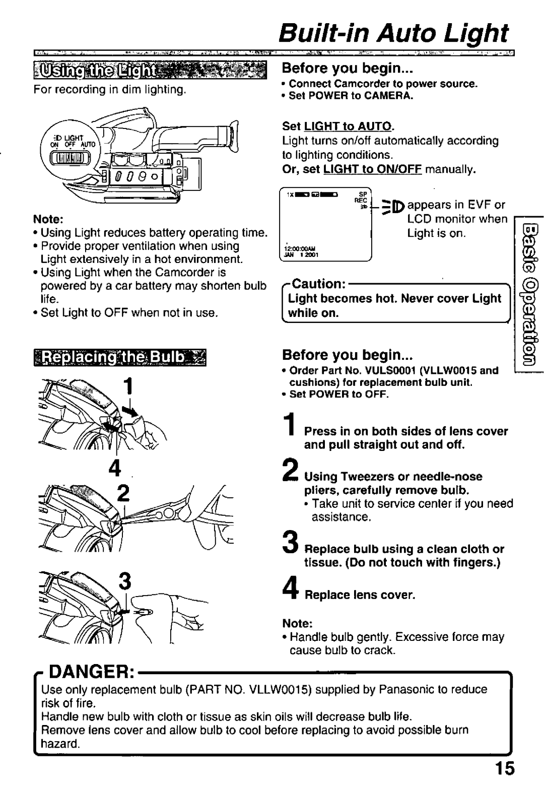 Panasonic PV-L601, PV-L651, PV-L551 manual 