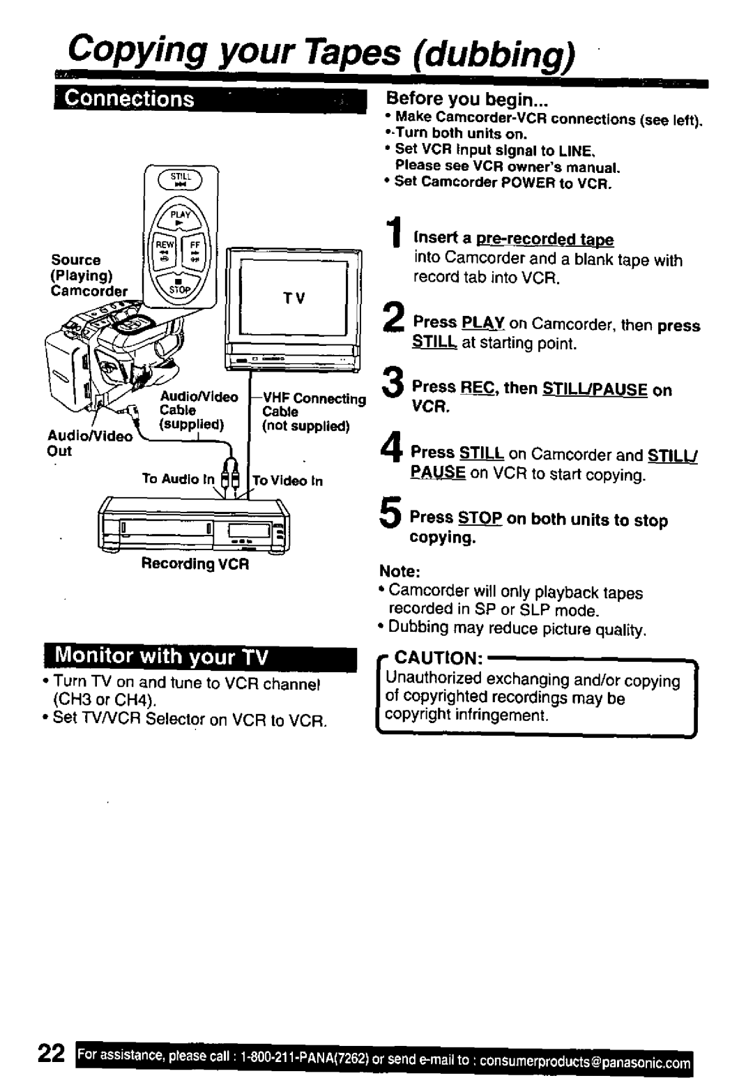 Panasonic PV-L651, PV-L601, PV-L551 manual 