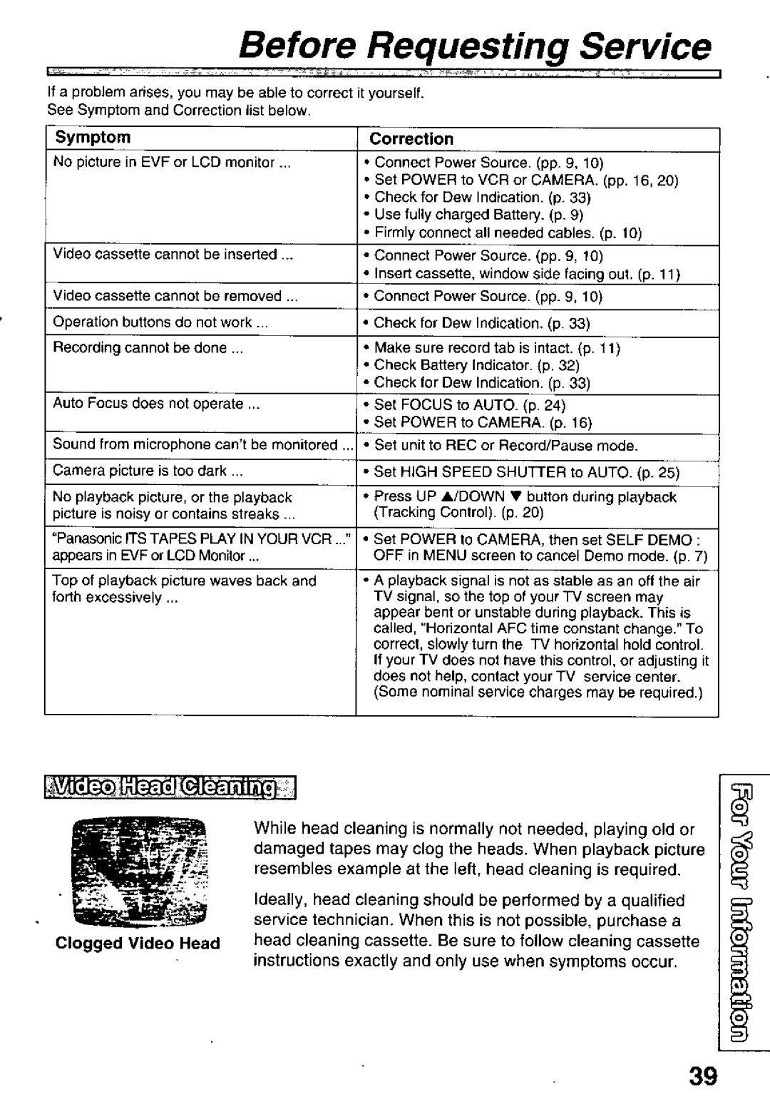 Panasonic PV-L601, PV-L651, PV-L551 manual 