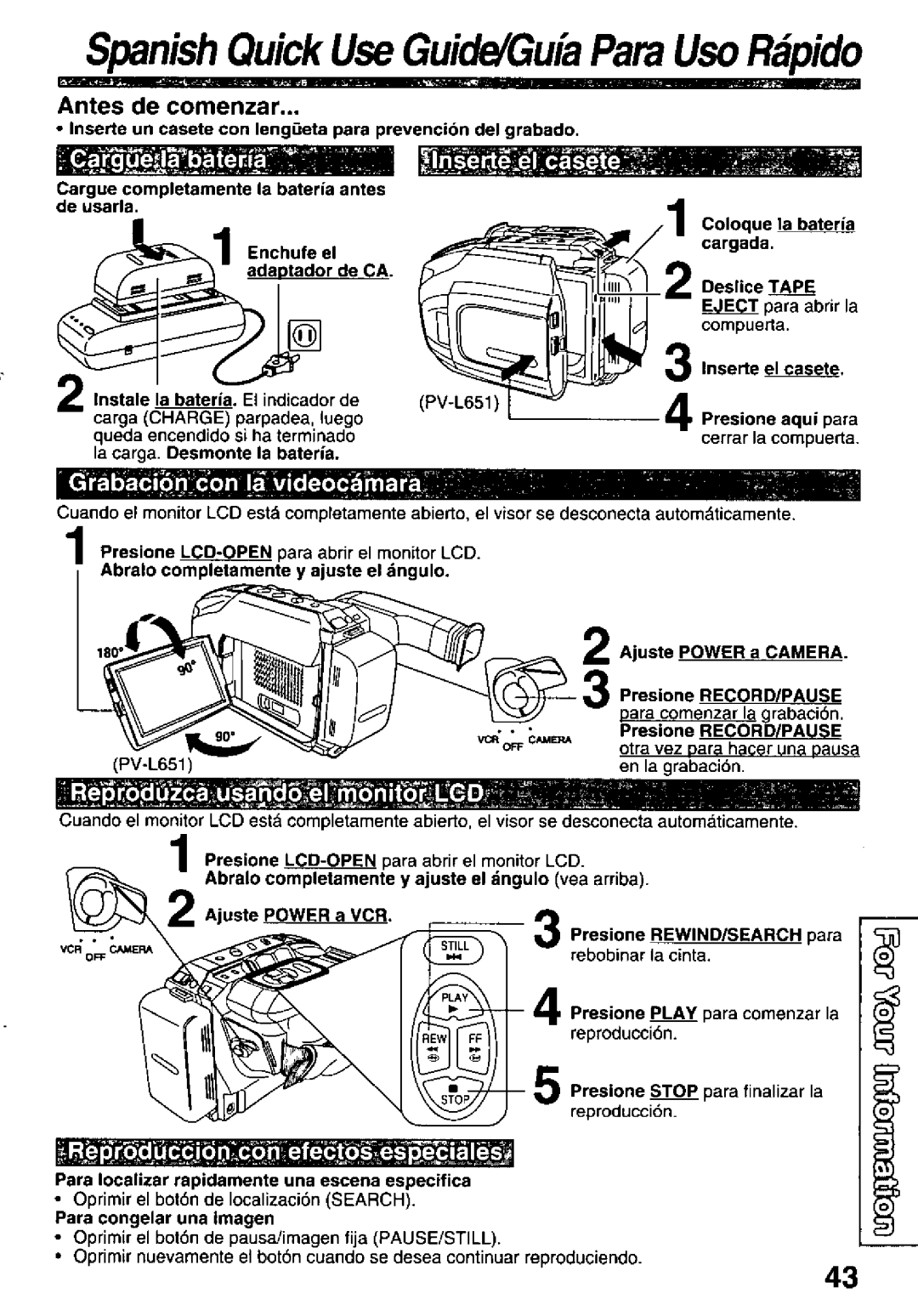 Panasonic PV-L651, PV-L601, PV-L551 manual 