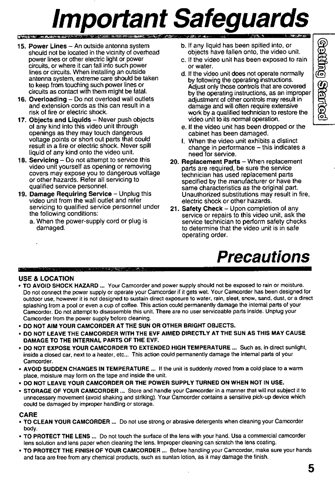 Panasonic PV-L551, PV-L601, PV-L651 manual 