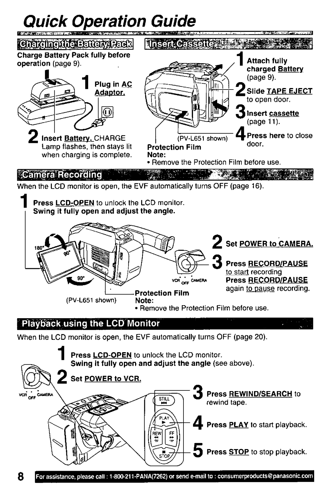 Panasonic PV-L551, PV-L601, PV-L651 manual 