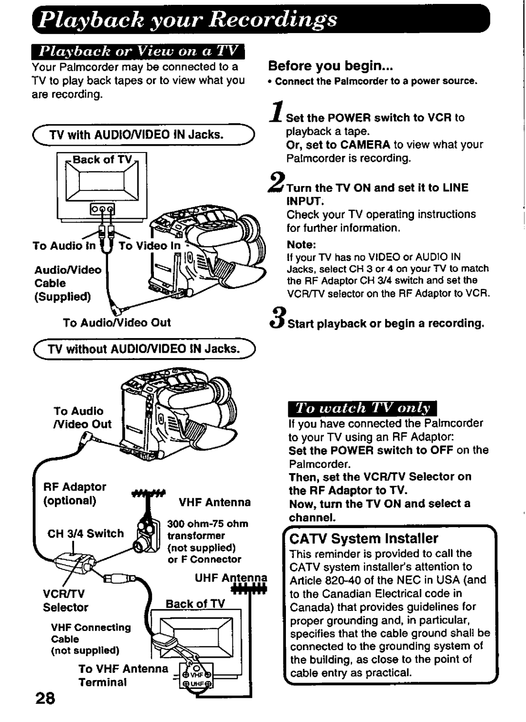 Panasonic PV-L606 manual 