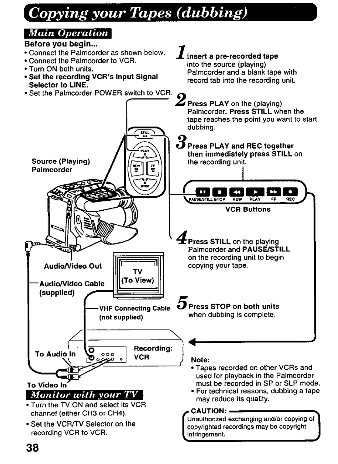 Panasonic PV-L606 manual 