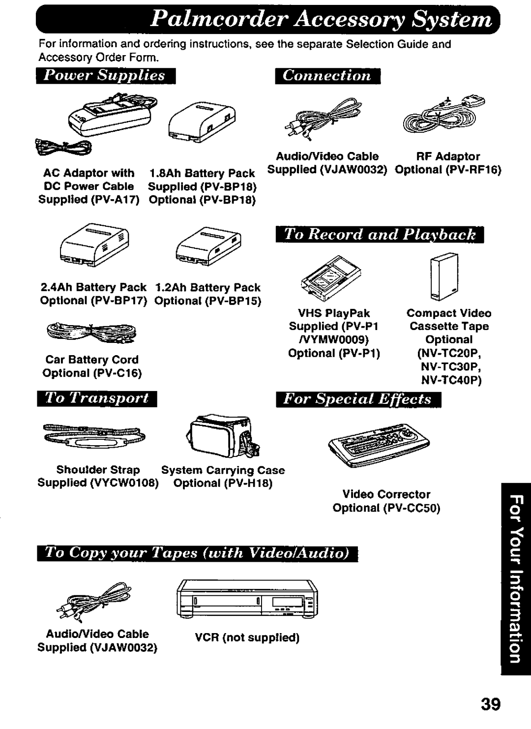 Panasonic PV-L606 manual 