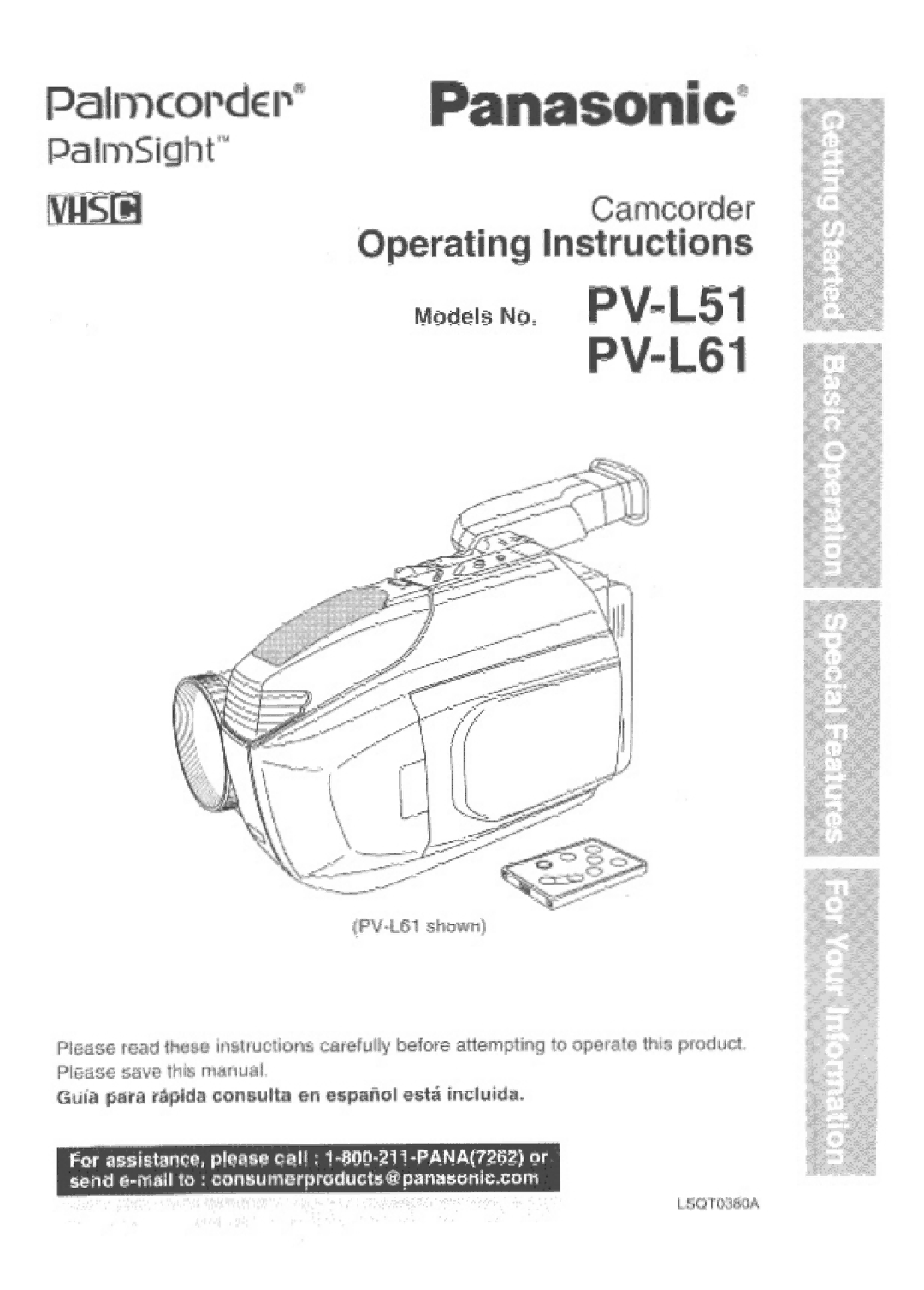 Panasonic PV-L51, PV-L61 manual 