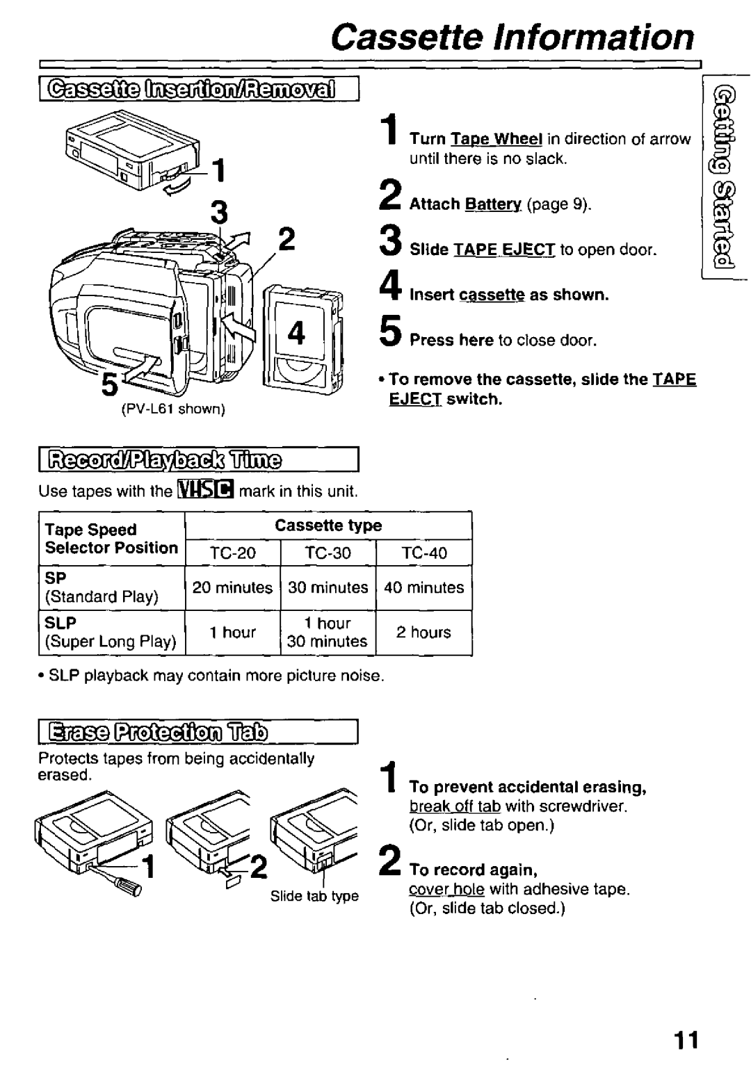 Panasonic PV-L51, PV-L61 manual 