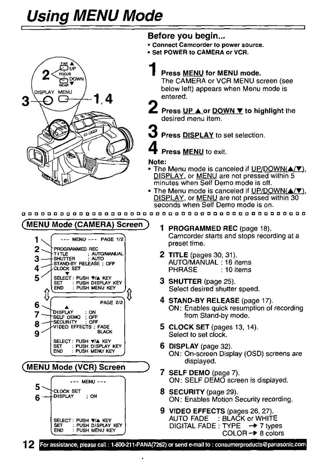 Panasonic PV-L61, PV-L51 manual 