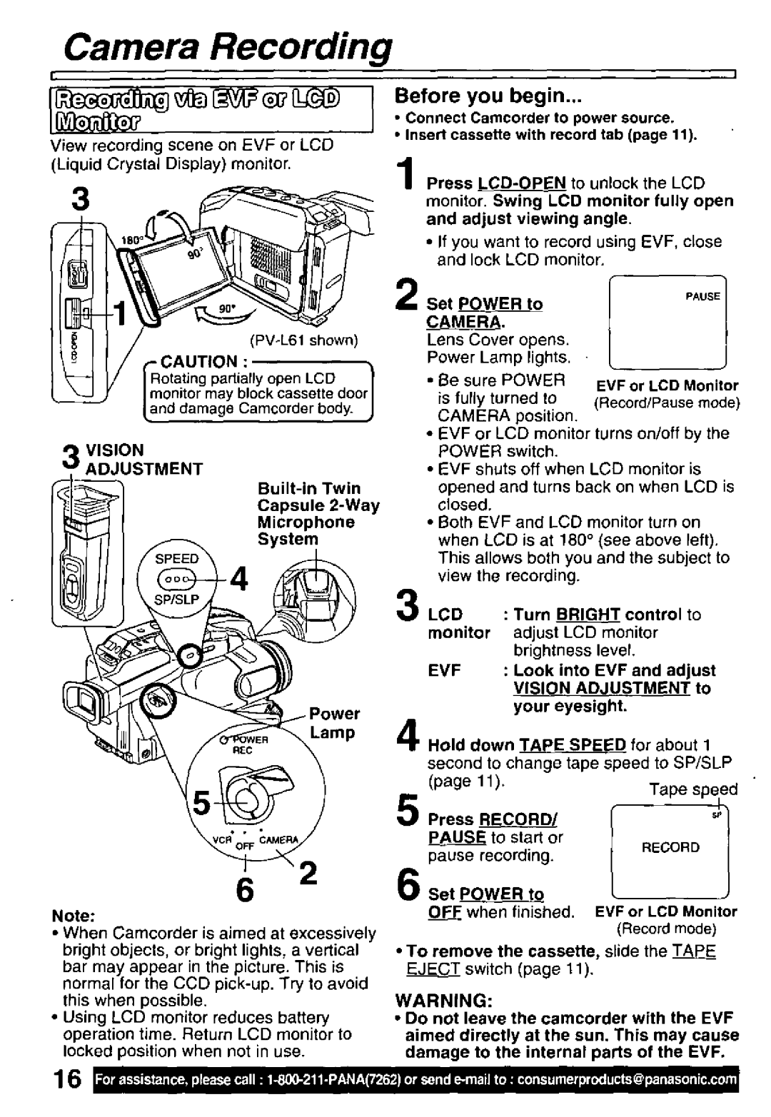 Panasonic PV-L61, PV-L51 manual 