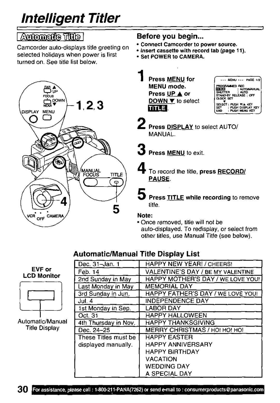 Panasonic PV-L61, PV-L51 manual 