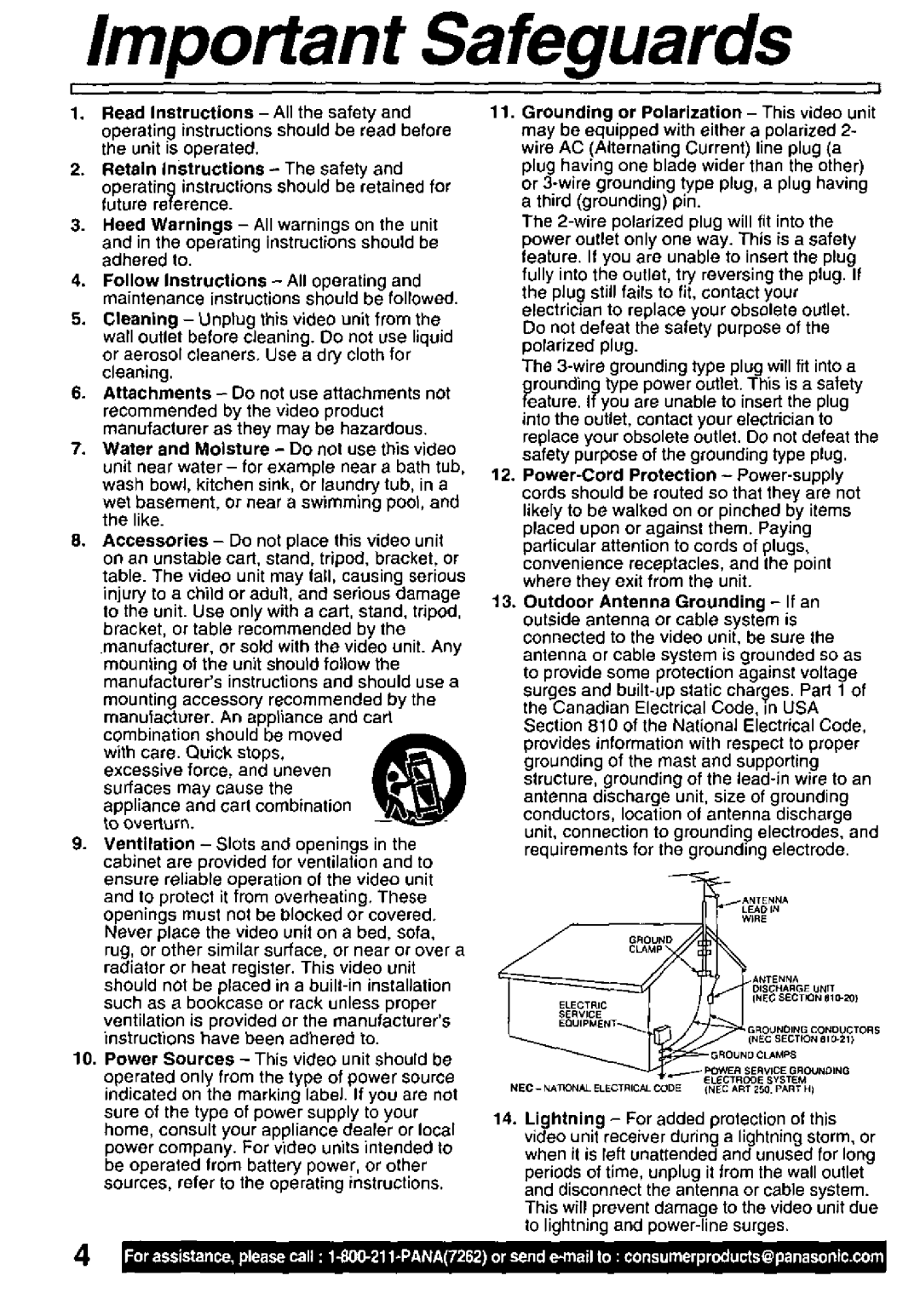 Panasonic PV-L61, PV-L51 manual 