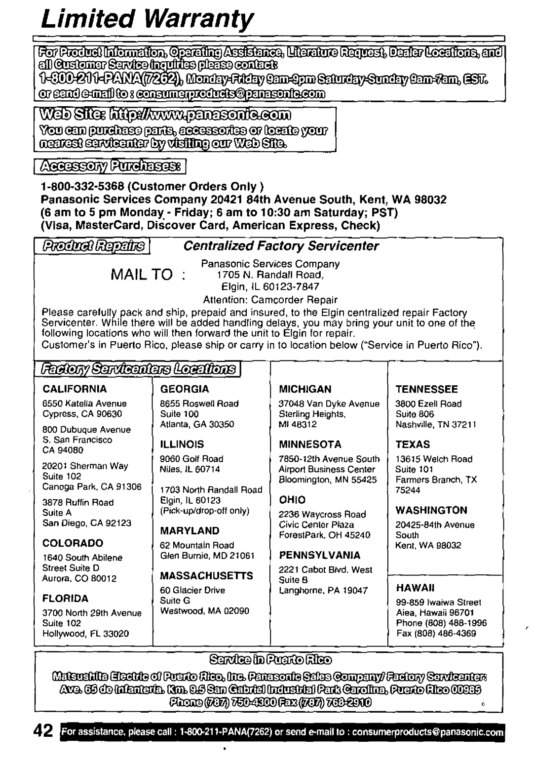 Panasonic PV-L61, PV-L51 manual 