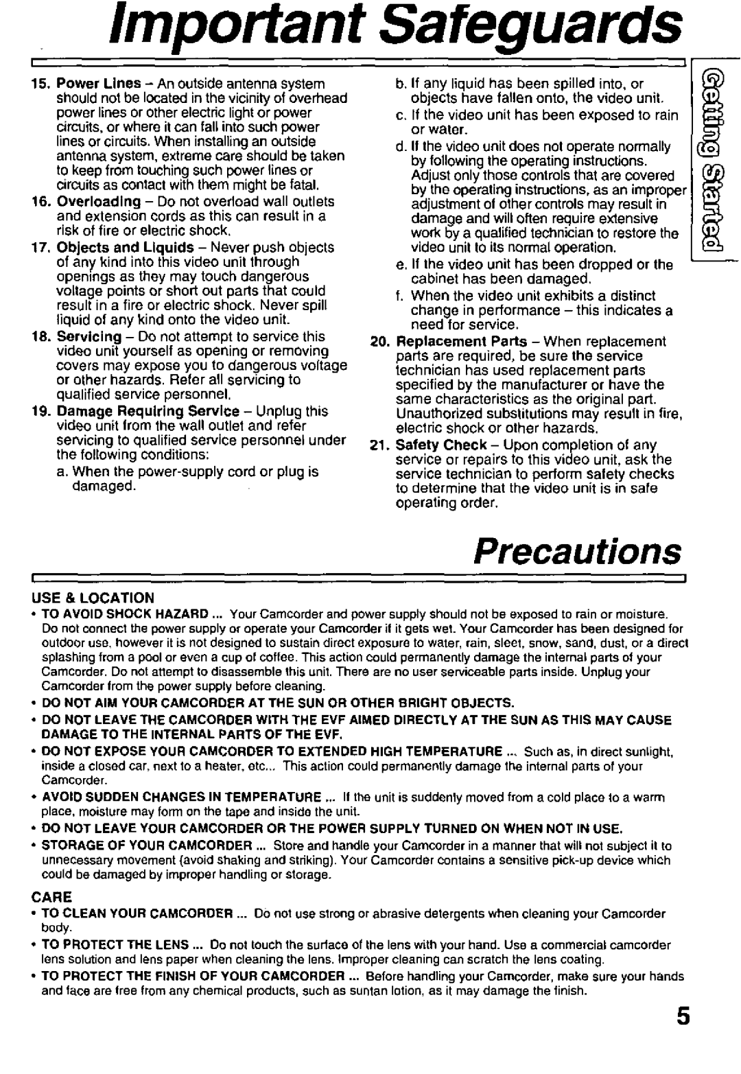 Panasonic PV-L51, PV-L61 manual 