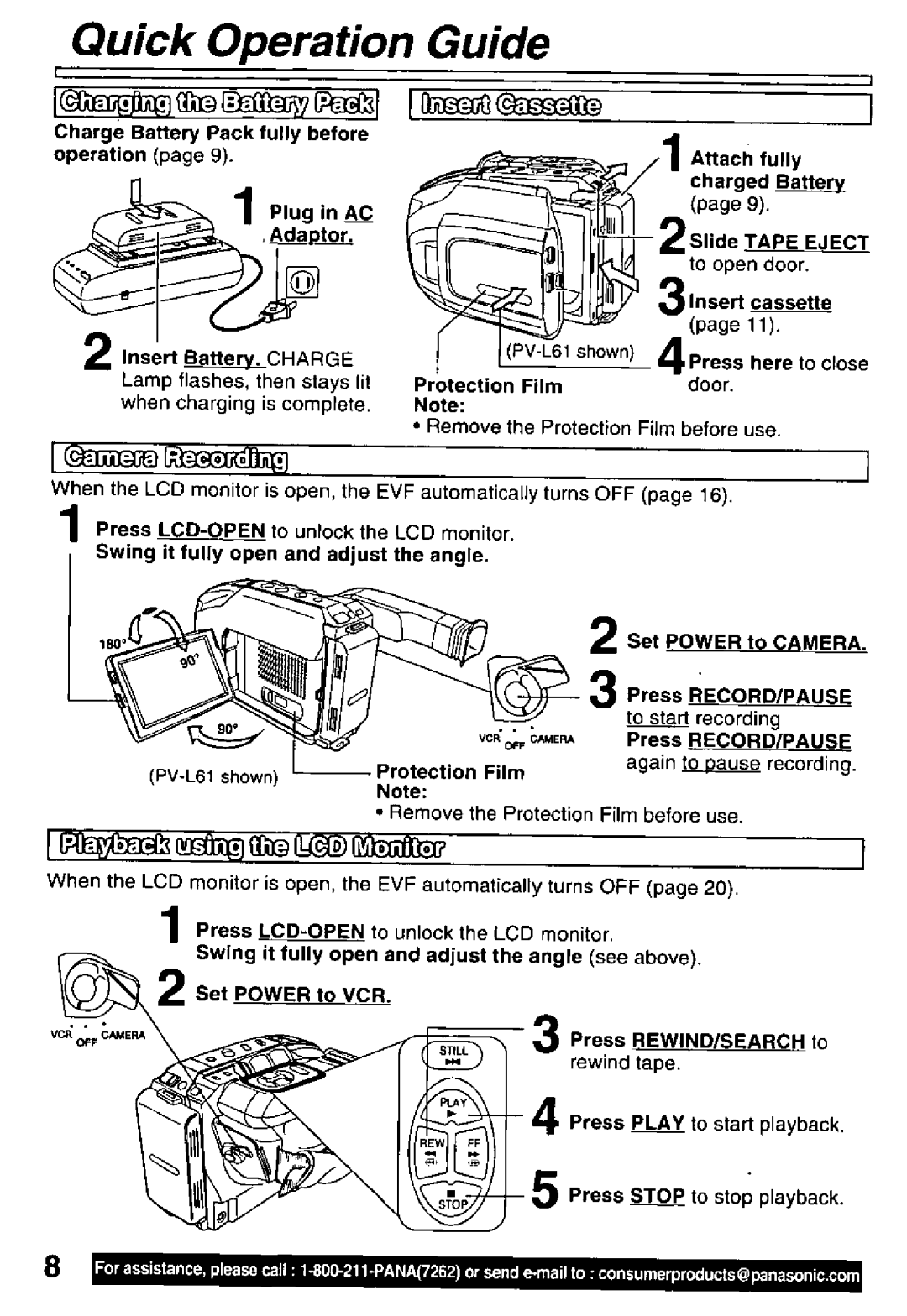 Panasonic PV-L61, PV-L51 manual 