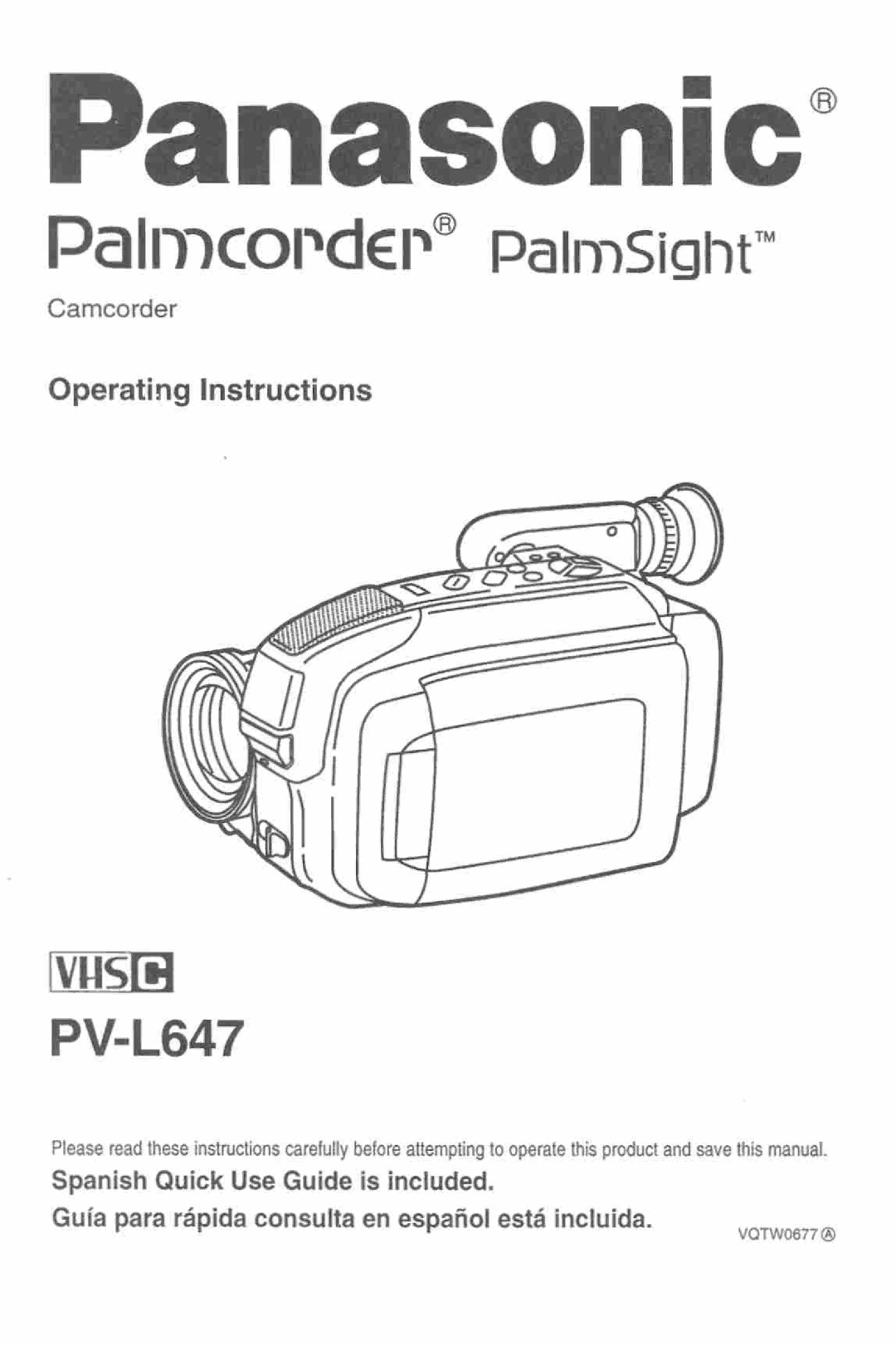 Panasonic PV-L647 manual 