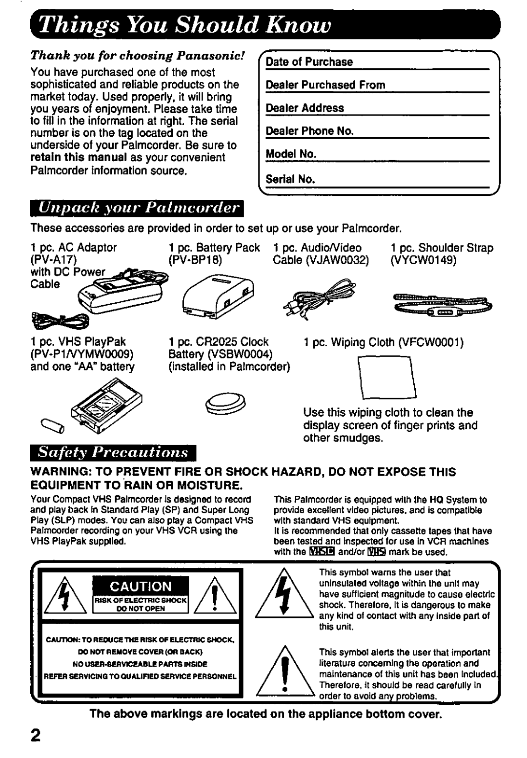 Panasonic PV-L657 manual 