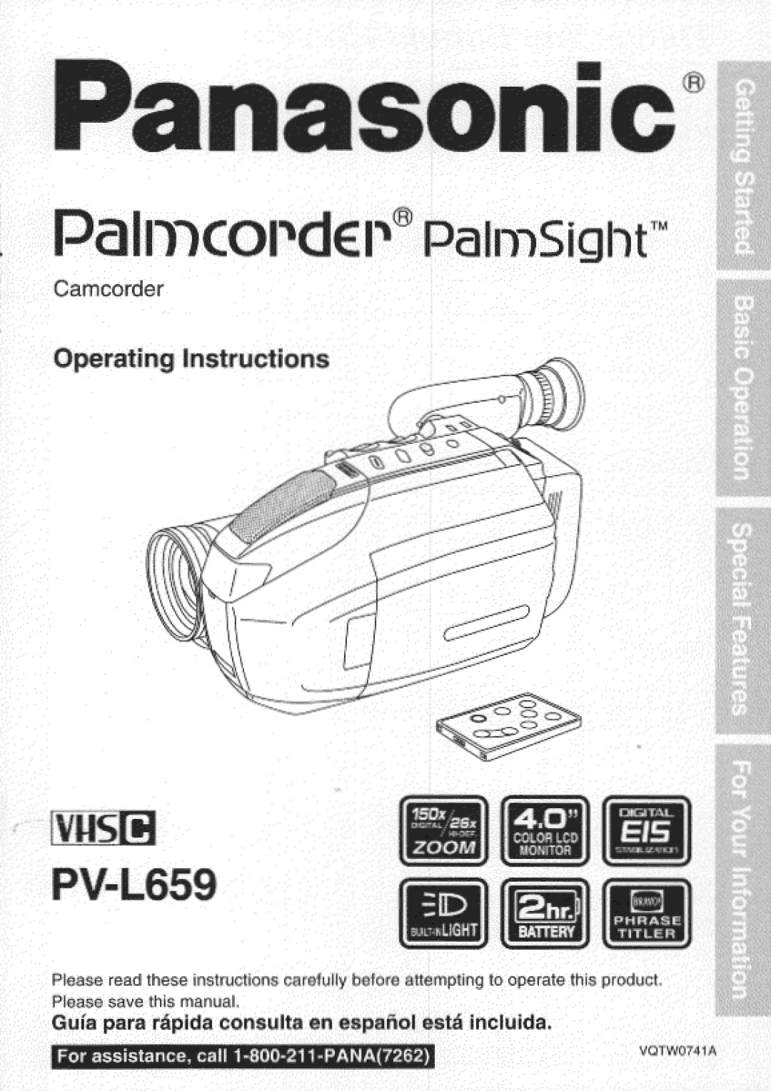 Panasonic PV-L659 manual 