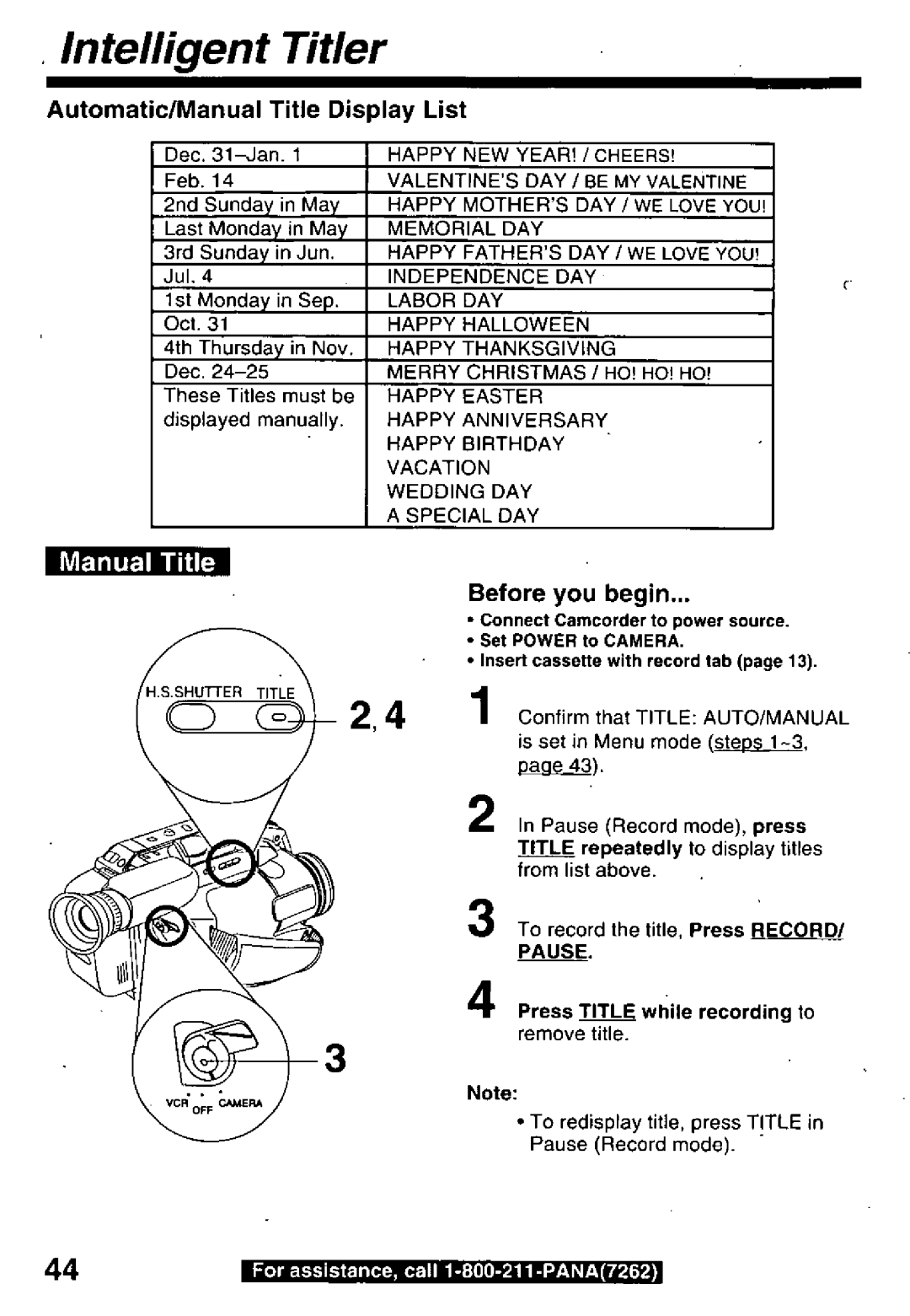 Panasonic PV-L659 manual 