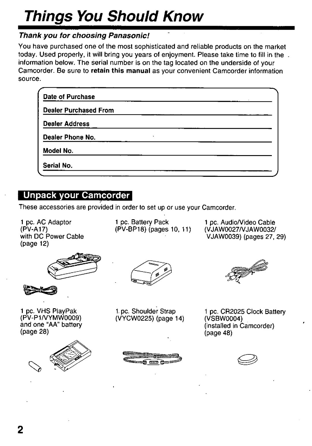 Panasonic PV-L679 manual 