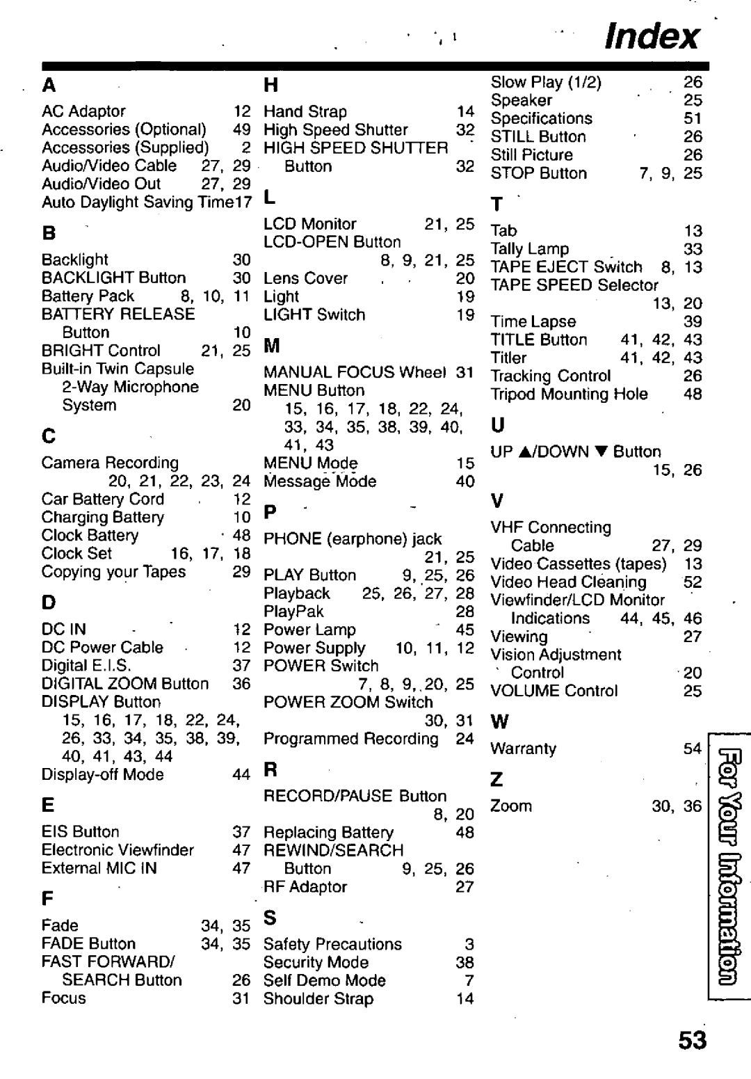 Panasonic PV-L679 manual 