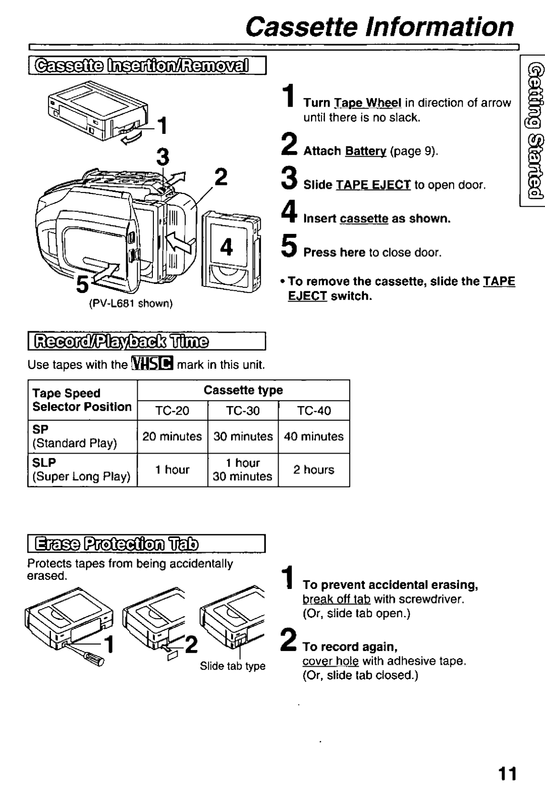 Panasonic PV-L581, PV-L681 manual 