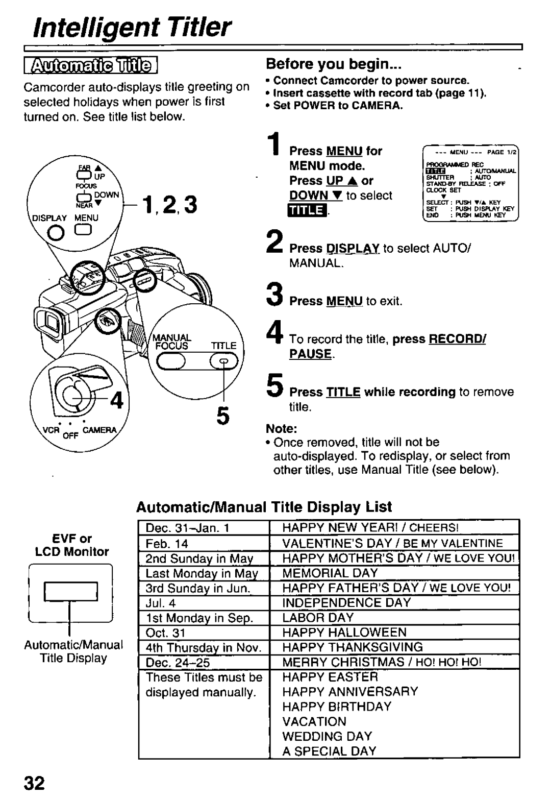 Panasonic PV-L681, PV-L581 manual 