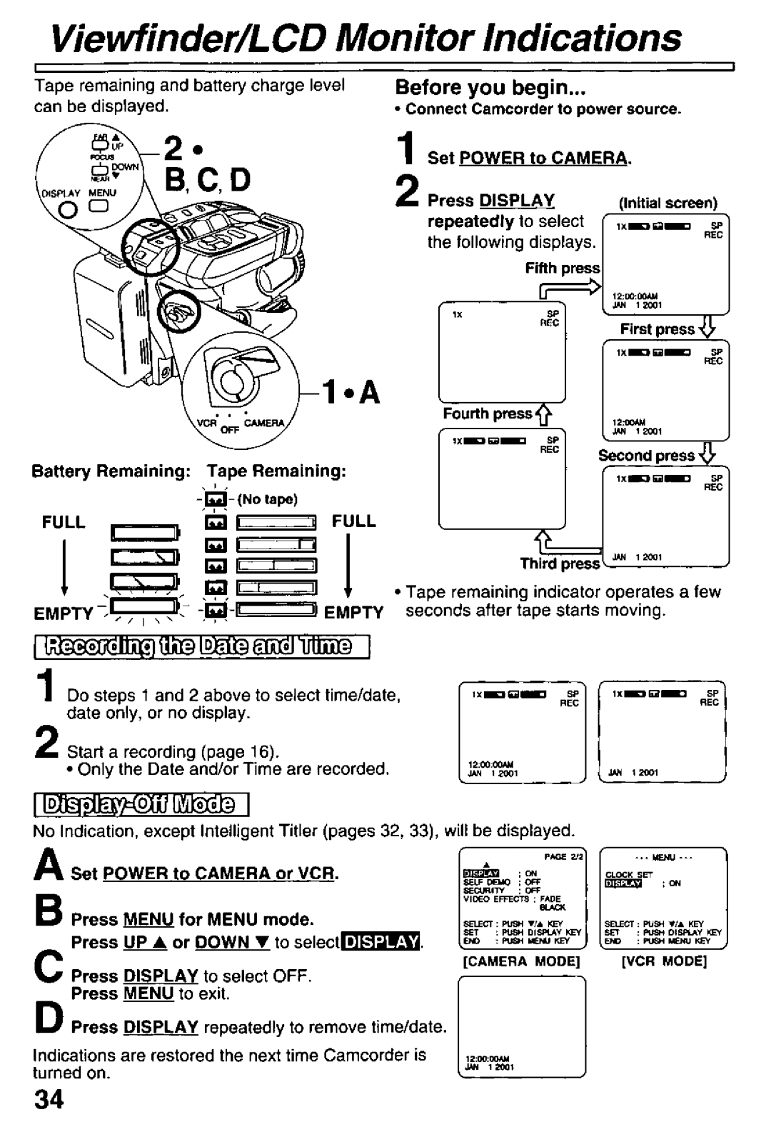 Panasonic PV-L681, PV-L581 manual 