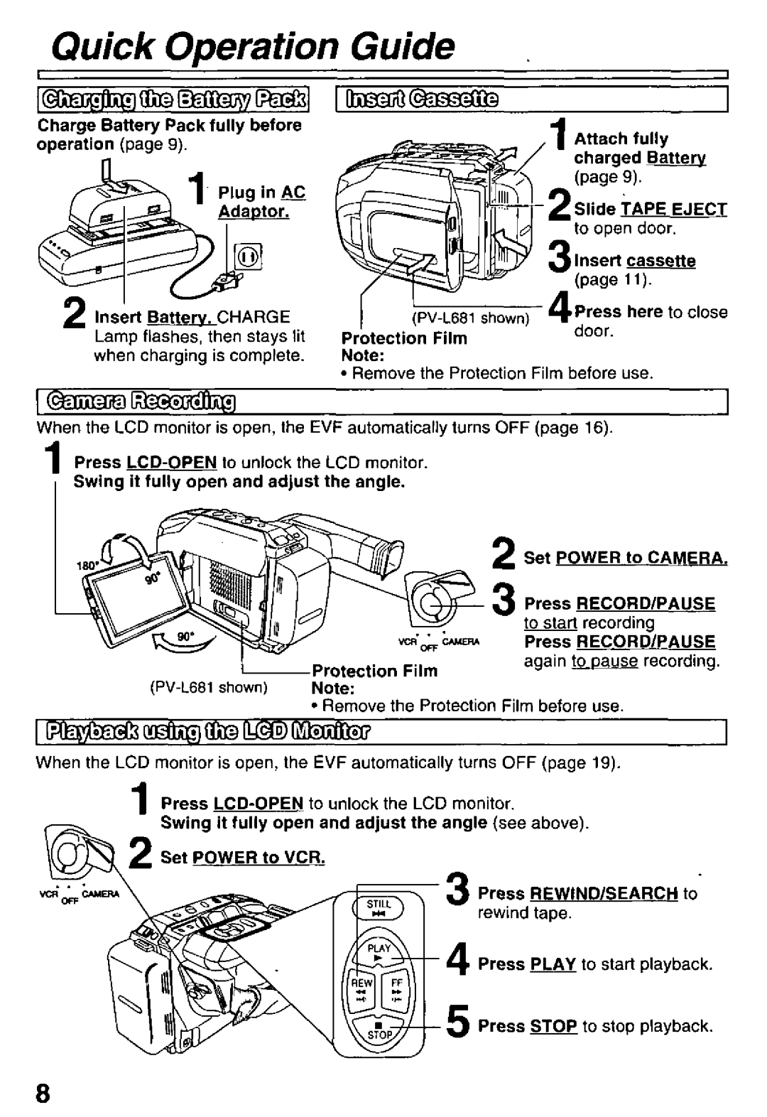 Panasonic PV-L681, PV-L581 manual 