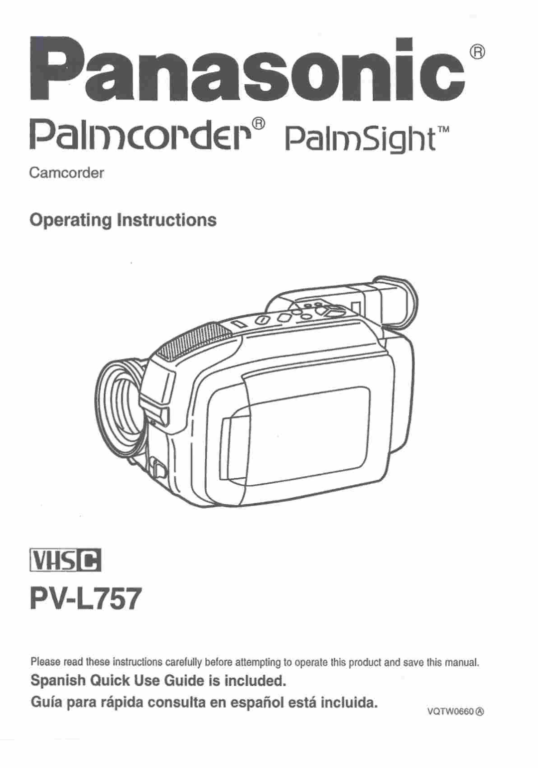 Panasonic PV-L757 manual 