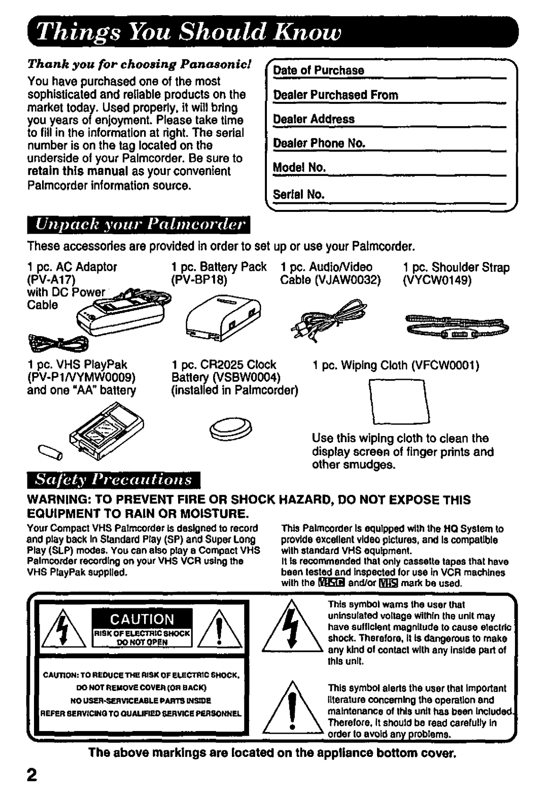 Panasonic PV-L757 manual 