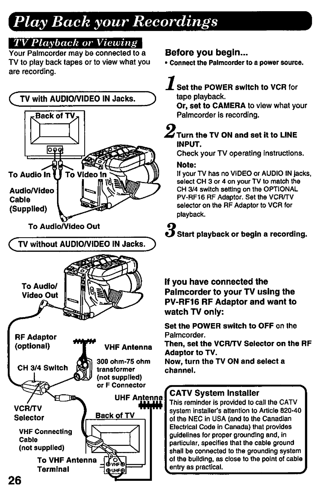 Panasonic PV-L757 manual 