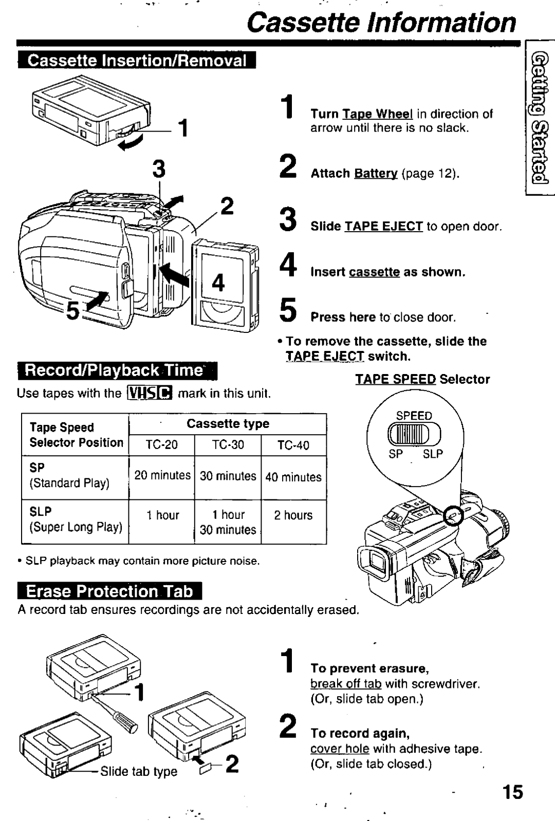 Panasonic PV-L780 manual 