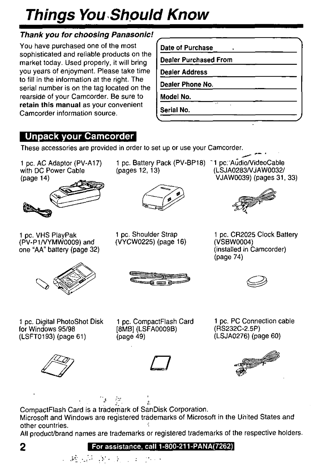 Panasonic PV-L780 manual 