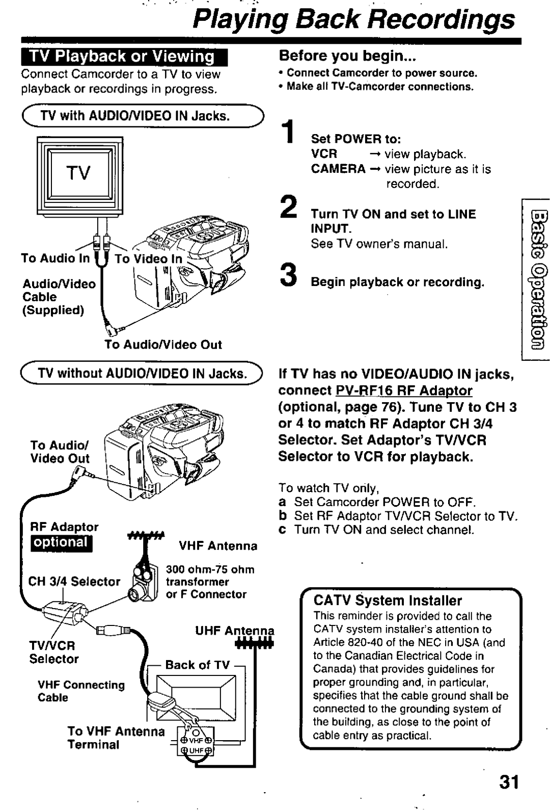 Panasonic PV-L780 manual 