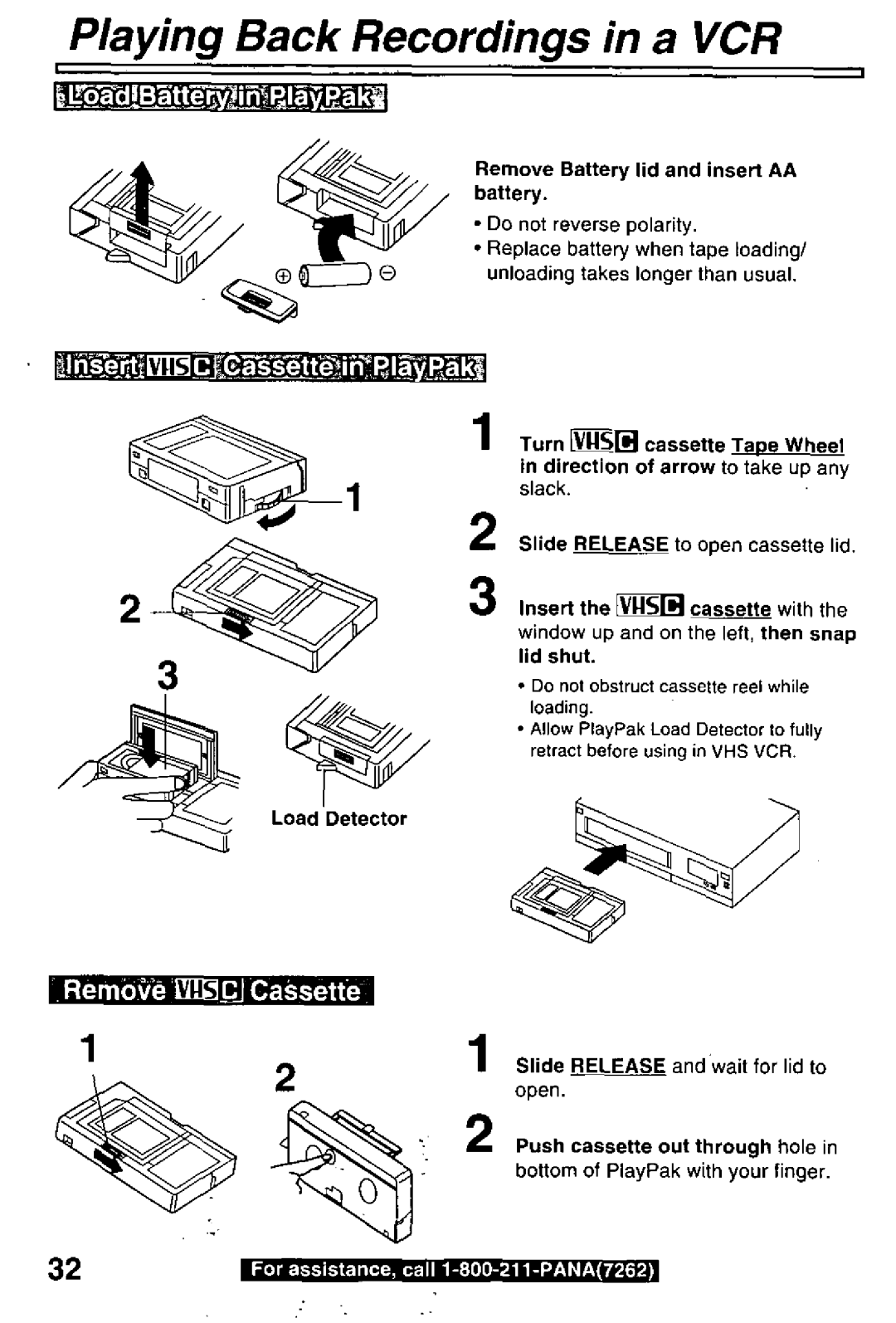 Panasonic PV-L780 manual 