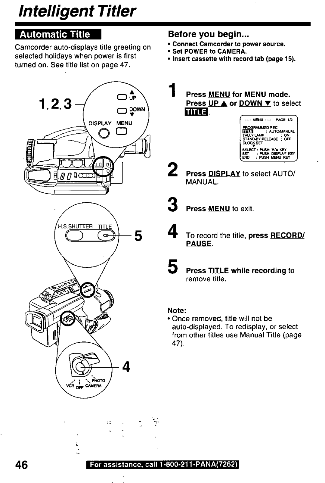 Panasonic PV-L780 manual 