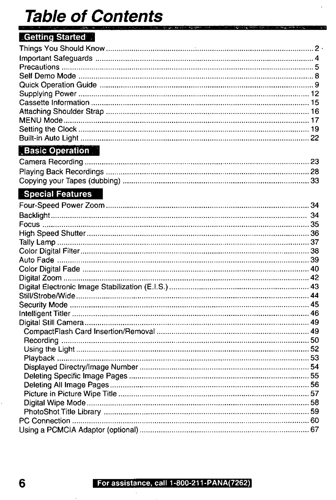 Panasonic PV-L780 manual 