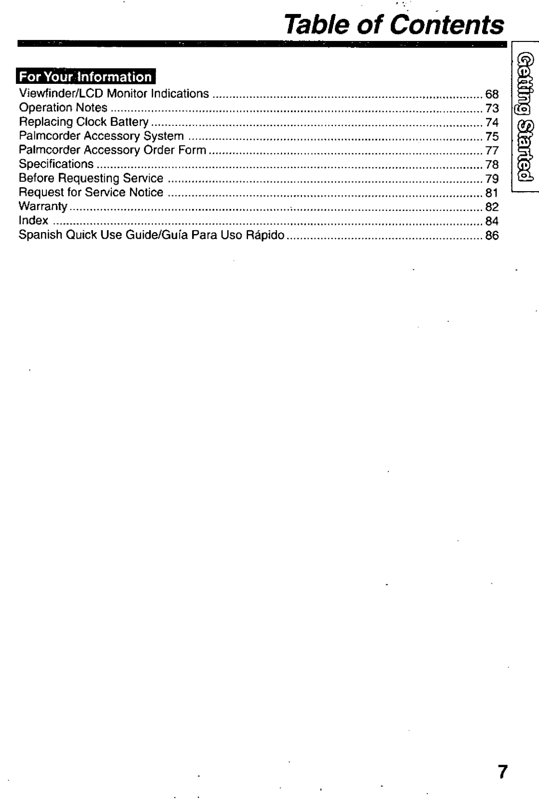 Panasonic PV-L780 manual 