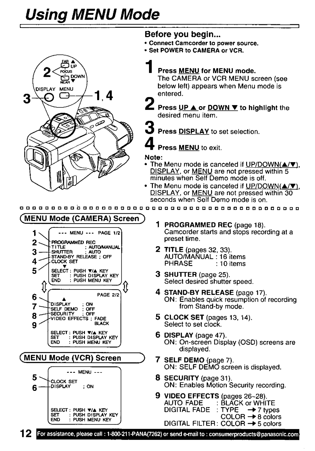 Panasonic PV-L781 manual 