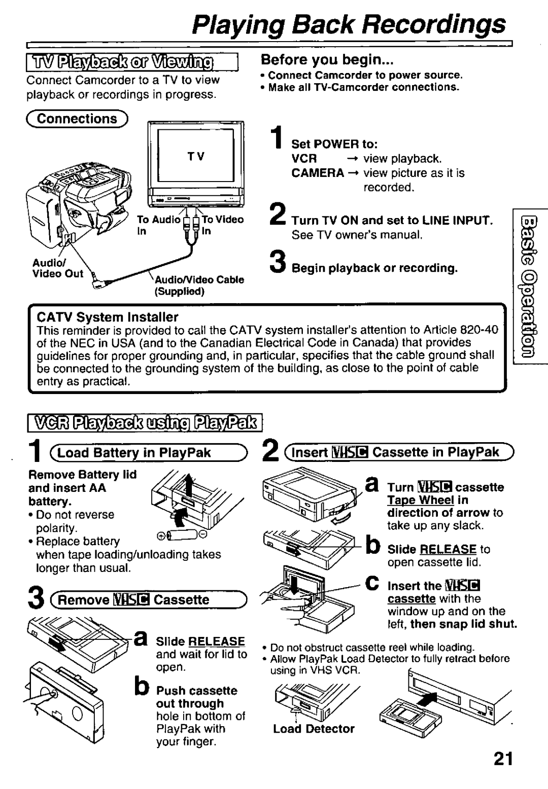 Panasonic PV-L781 manual 