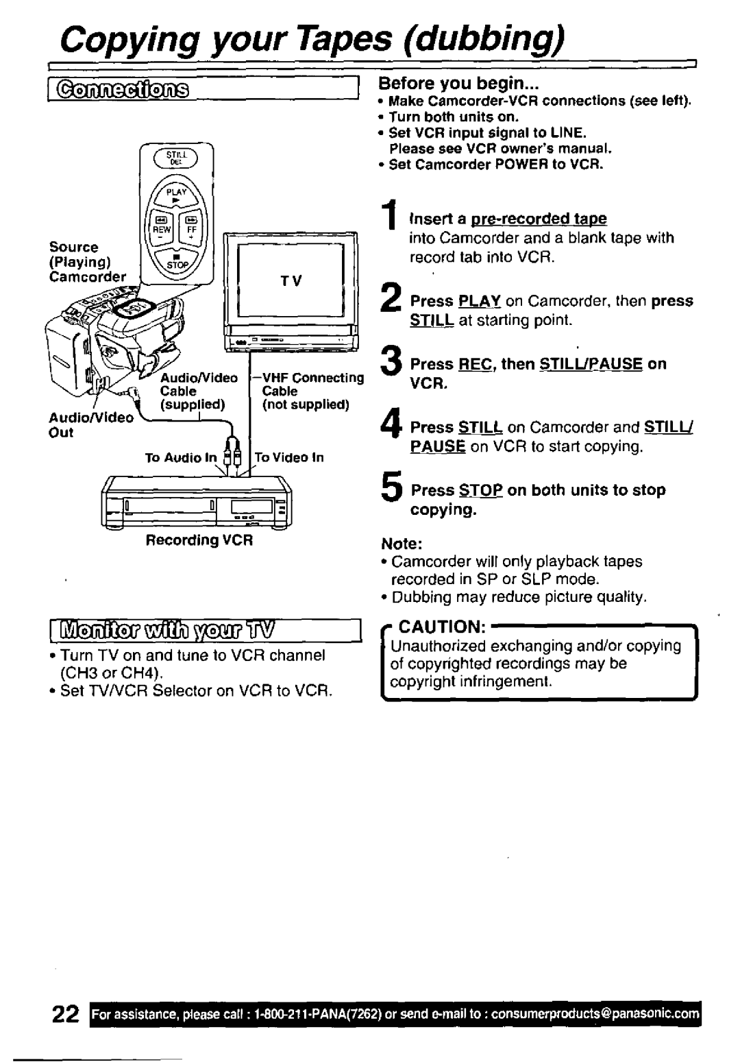 Panasonic PV-L781 manual 