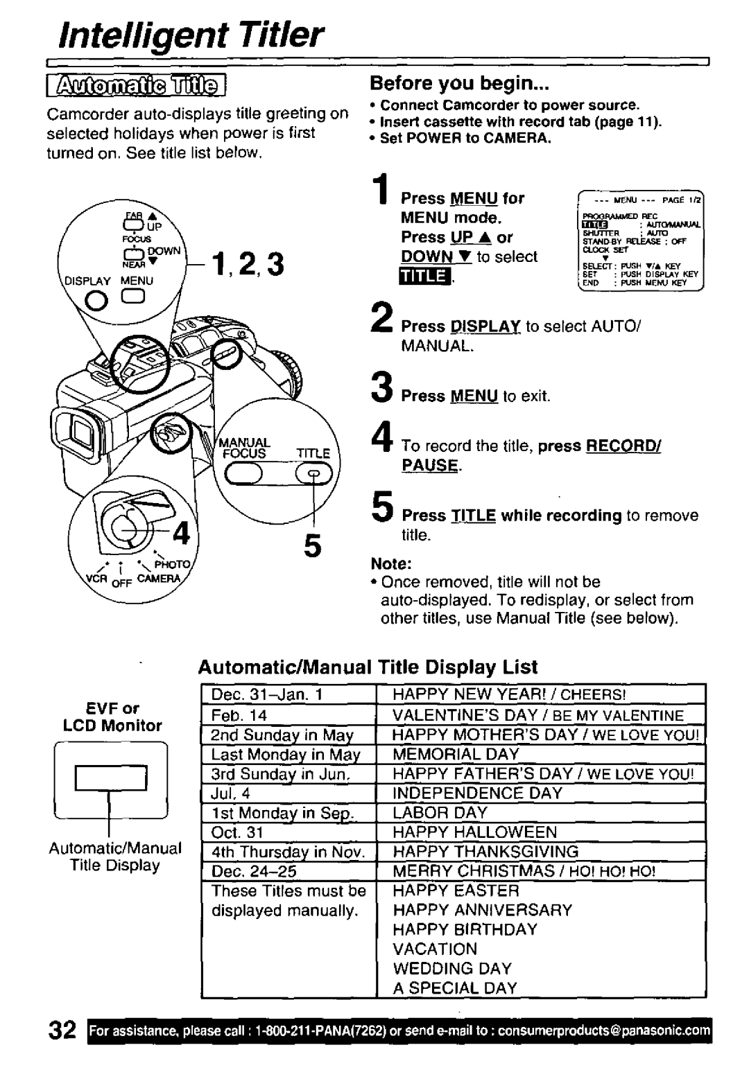 Panasonic PV-L781 manual 