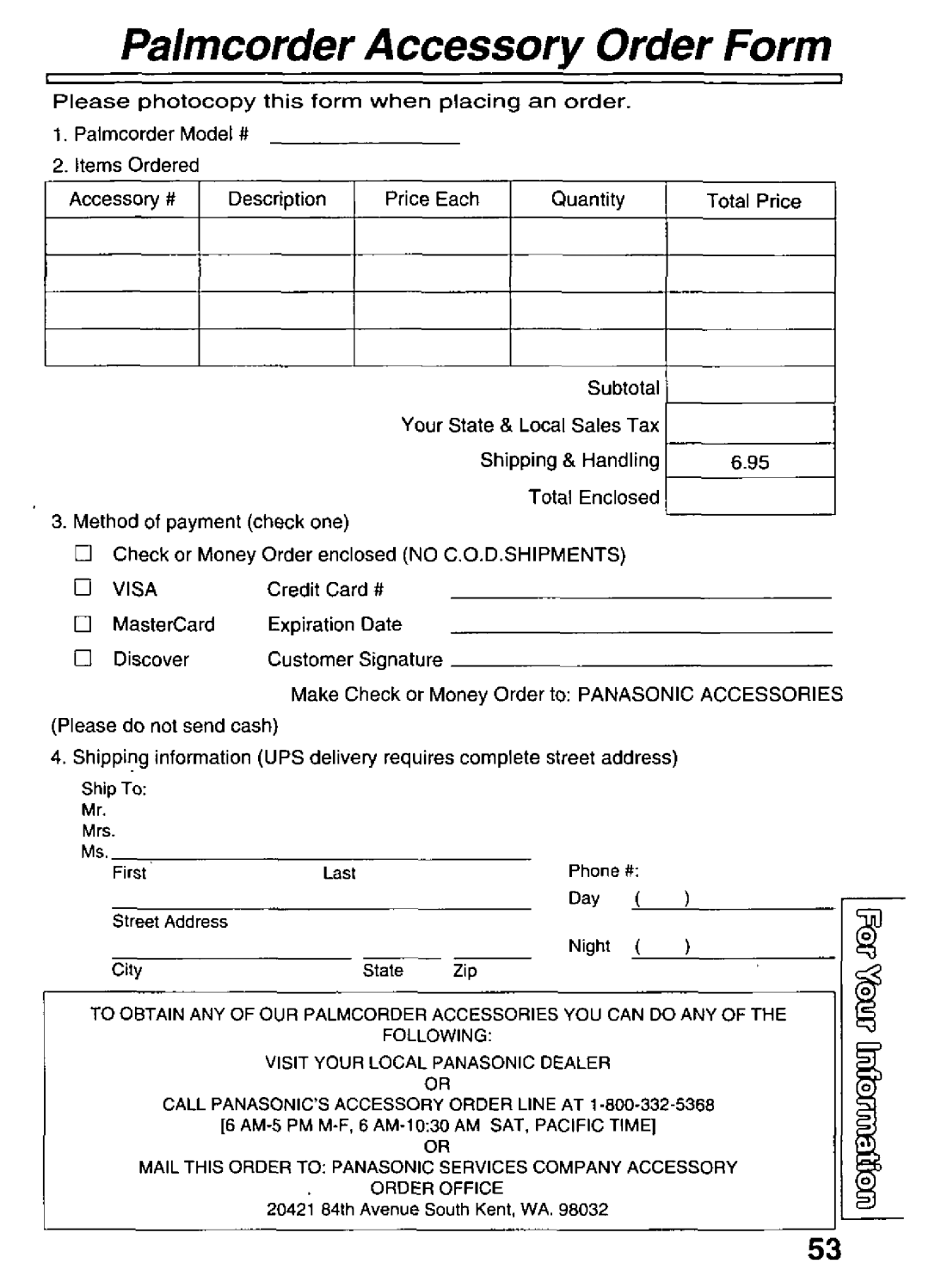 Panasonic PV-L781 manual 