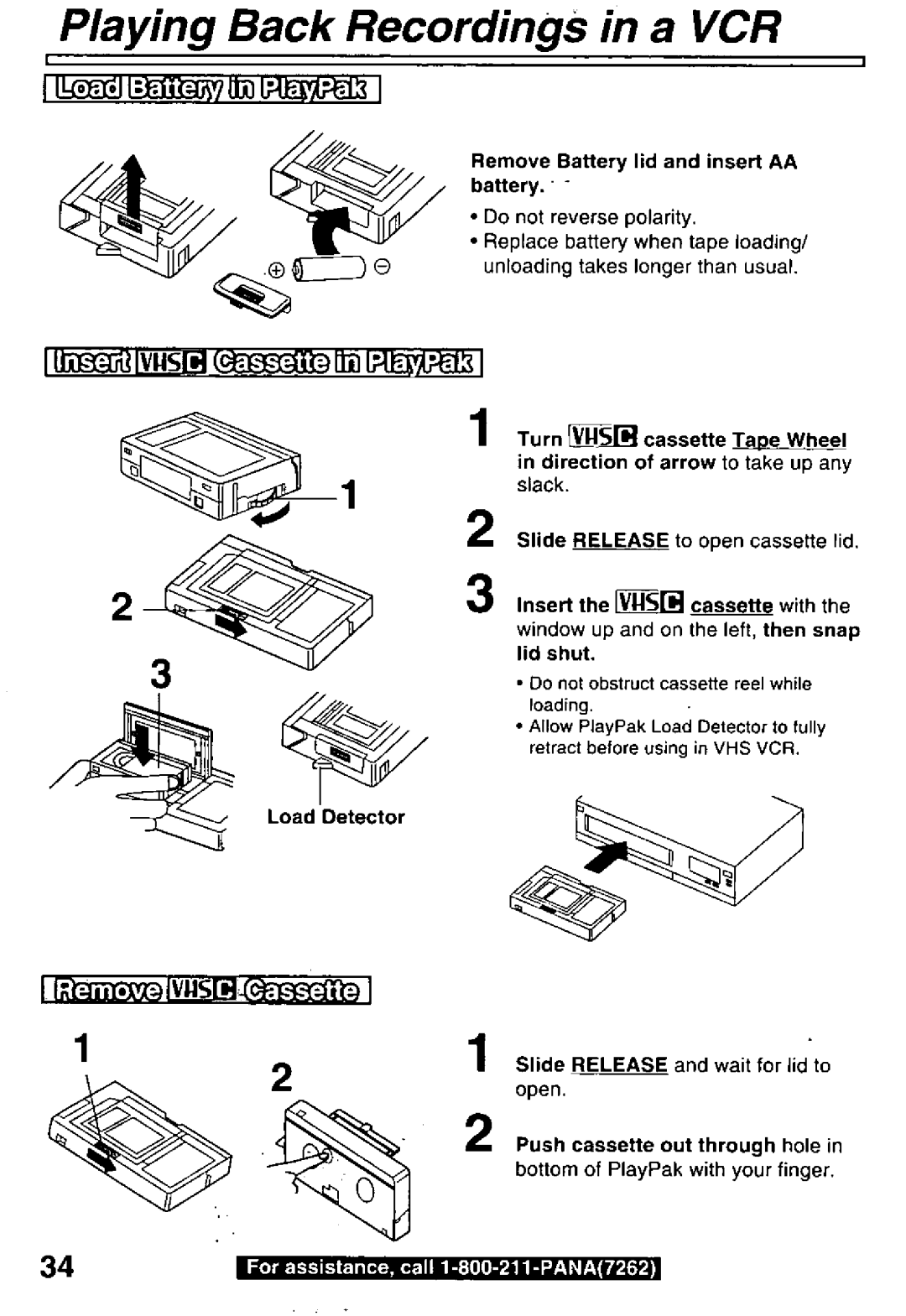 Panasonic PV-L850 manual 