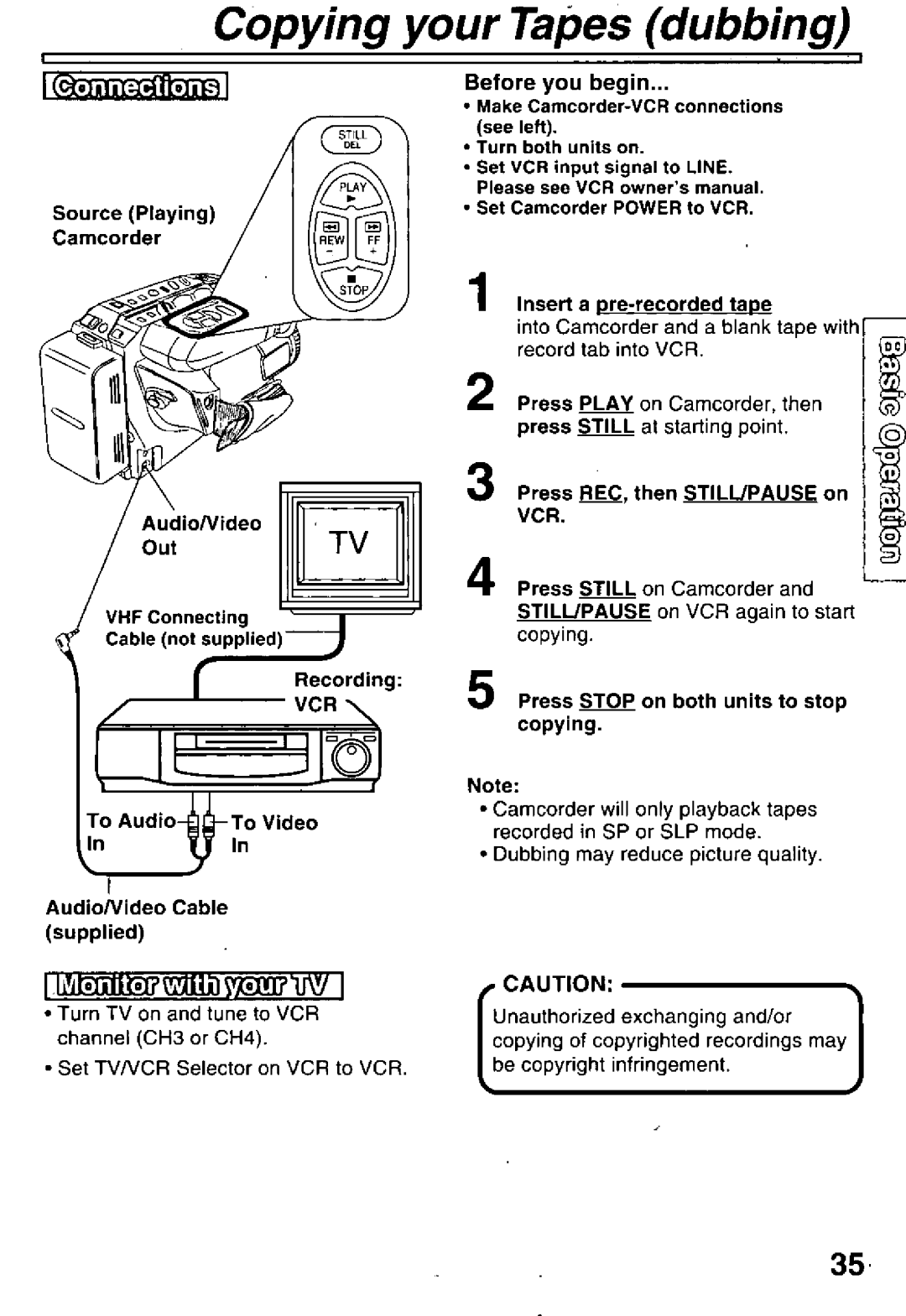 Panasonic PV-L850 manual 