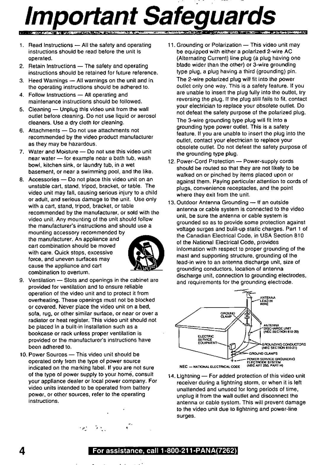 Panasonic PV-L850 manual 