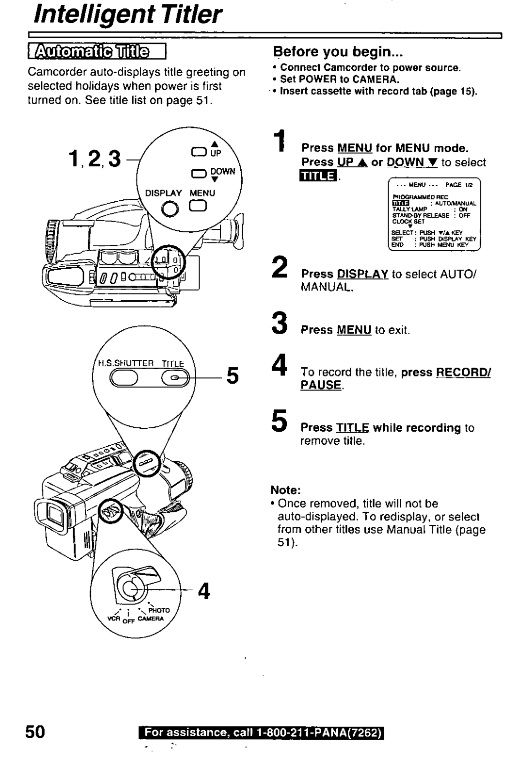 Panasonic PV-L850 manual 