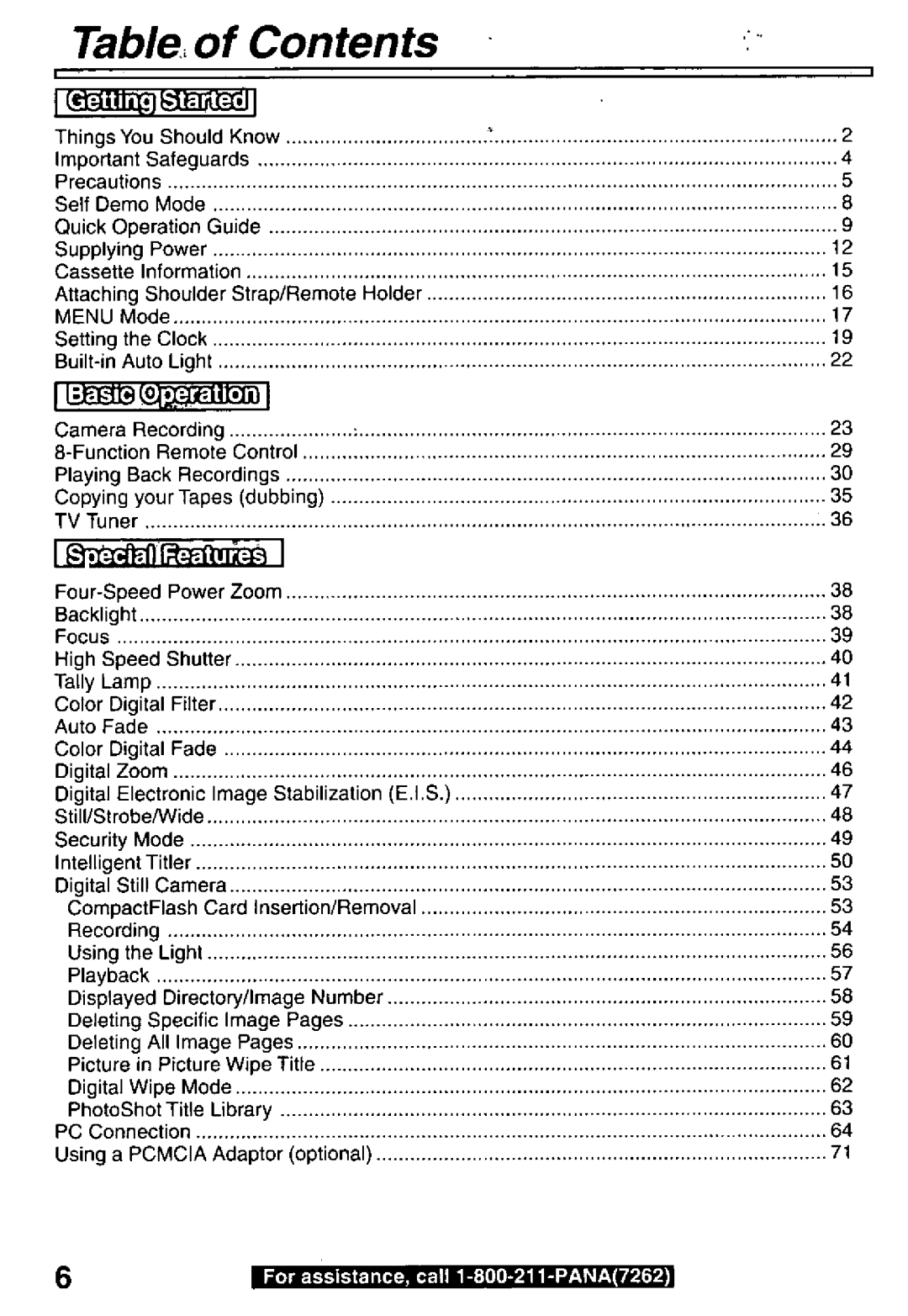 Panasonic PV-L850 manual 