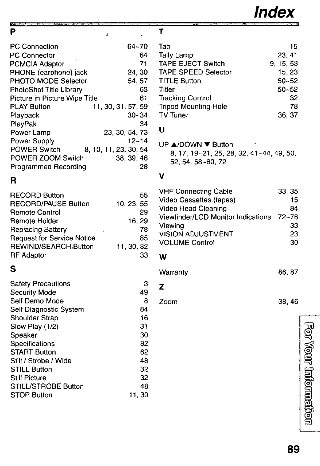 Panasonic PV-L850 manual 