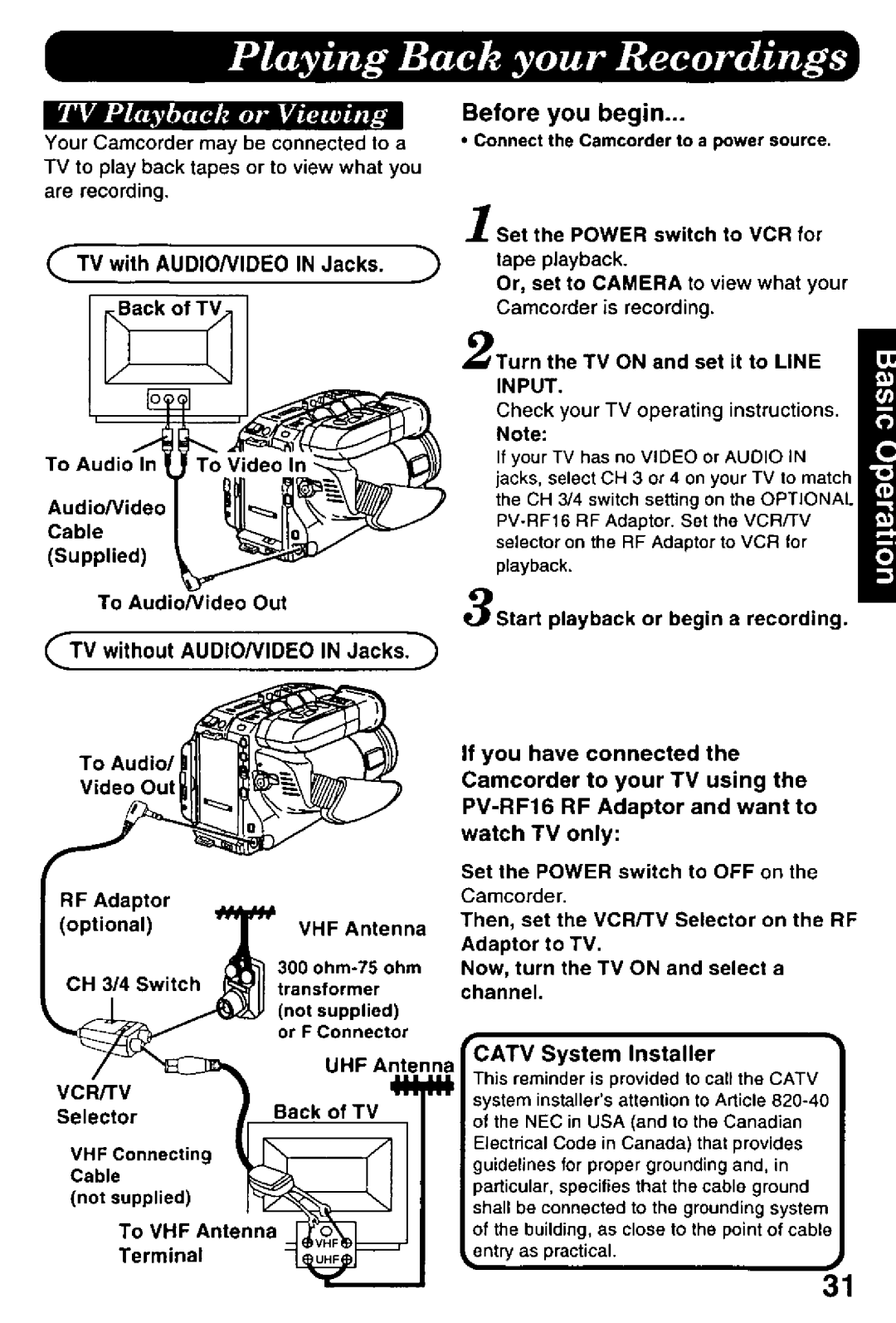 Panasonic PV-L958 manual 